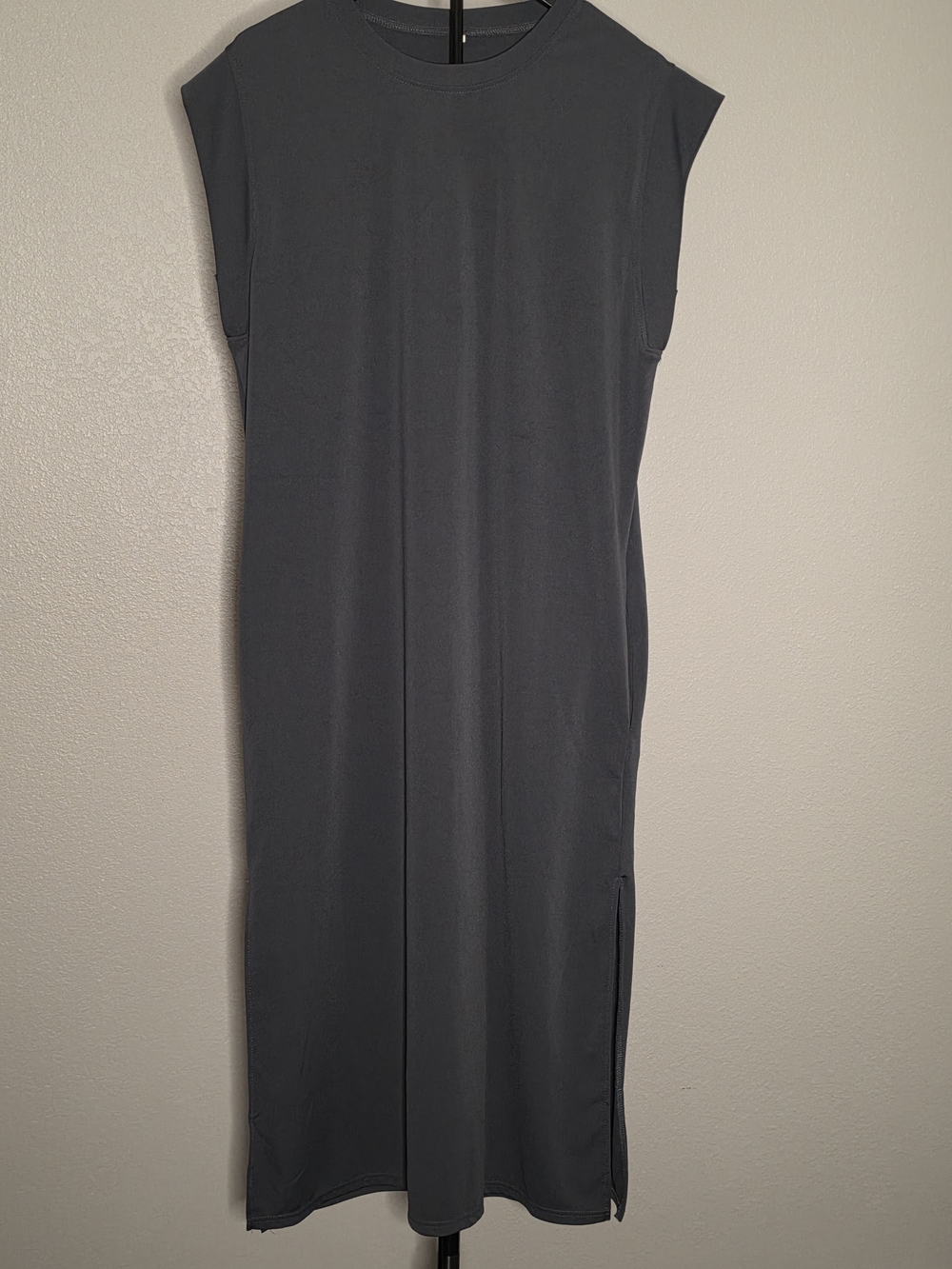 Sleeveless Charcoal Gray Maxi Dress - Minimalist Classic